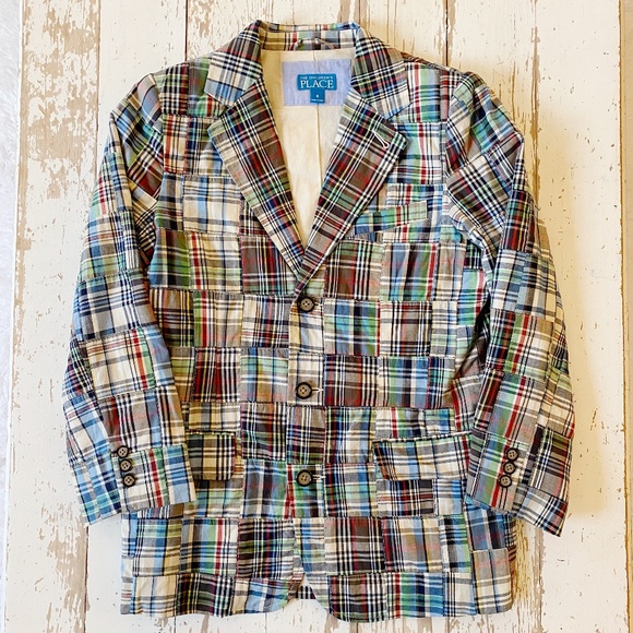 The Children's Place Other - The Children's Place ~ Madras Plaid Patchwork Sport Blazer NWOT
